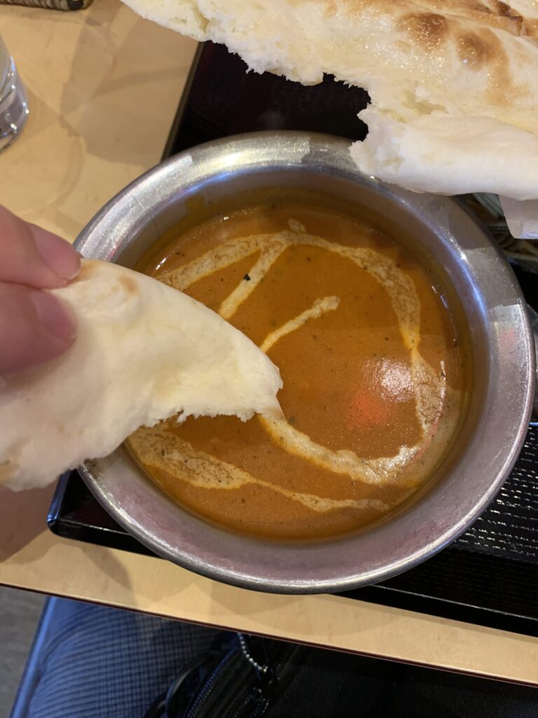 サモサ バターチキンカレー、ナン