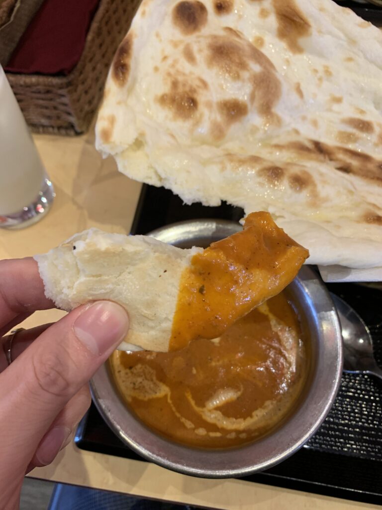 サモサ バターチキンカレー、ナン