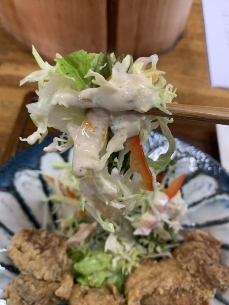 Rice fieldからあげセットサラダ
