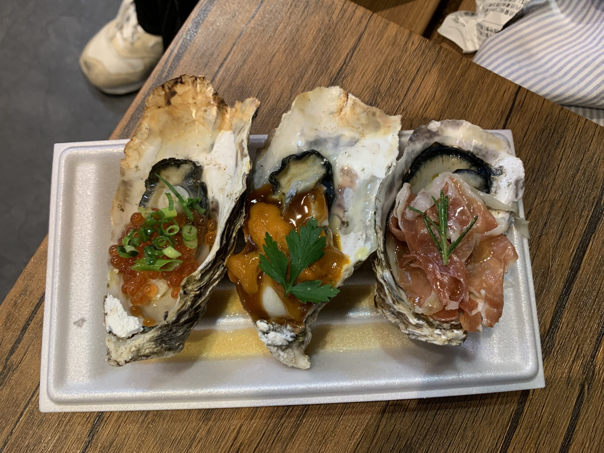 宮島横丁焼き牡蠣3種