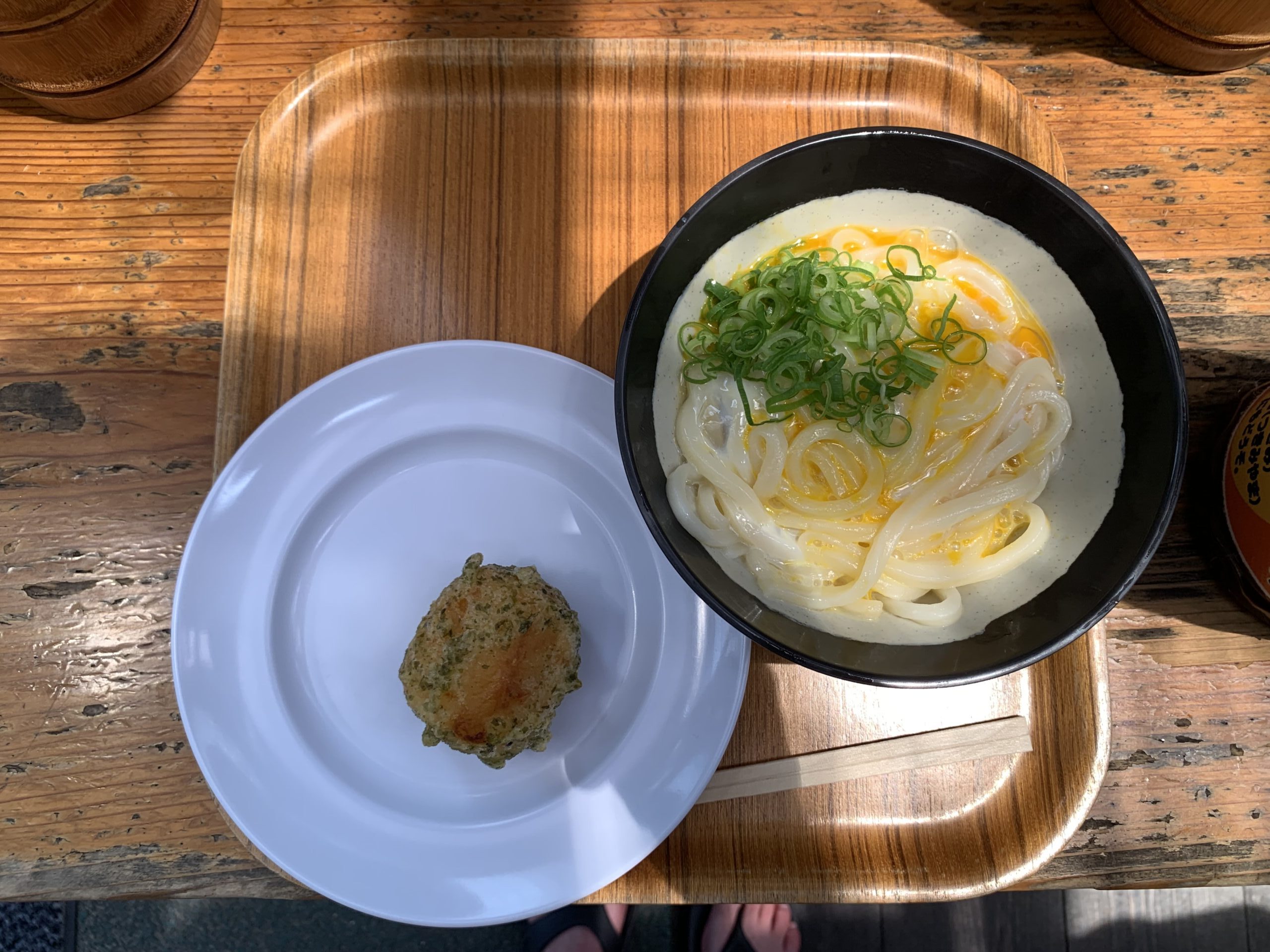 山越うどんかまたま小、じゃがいも天