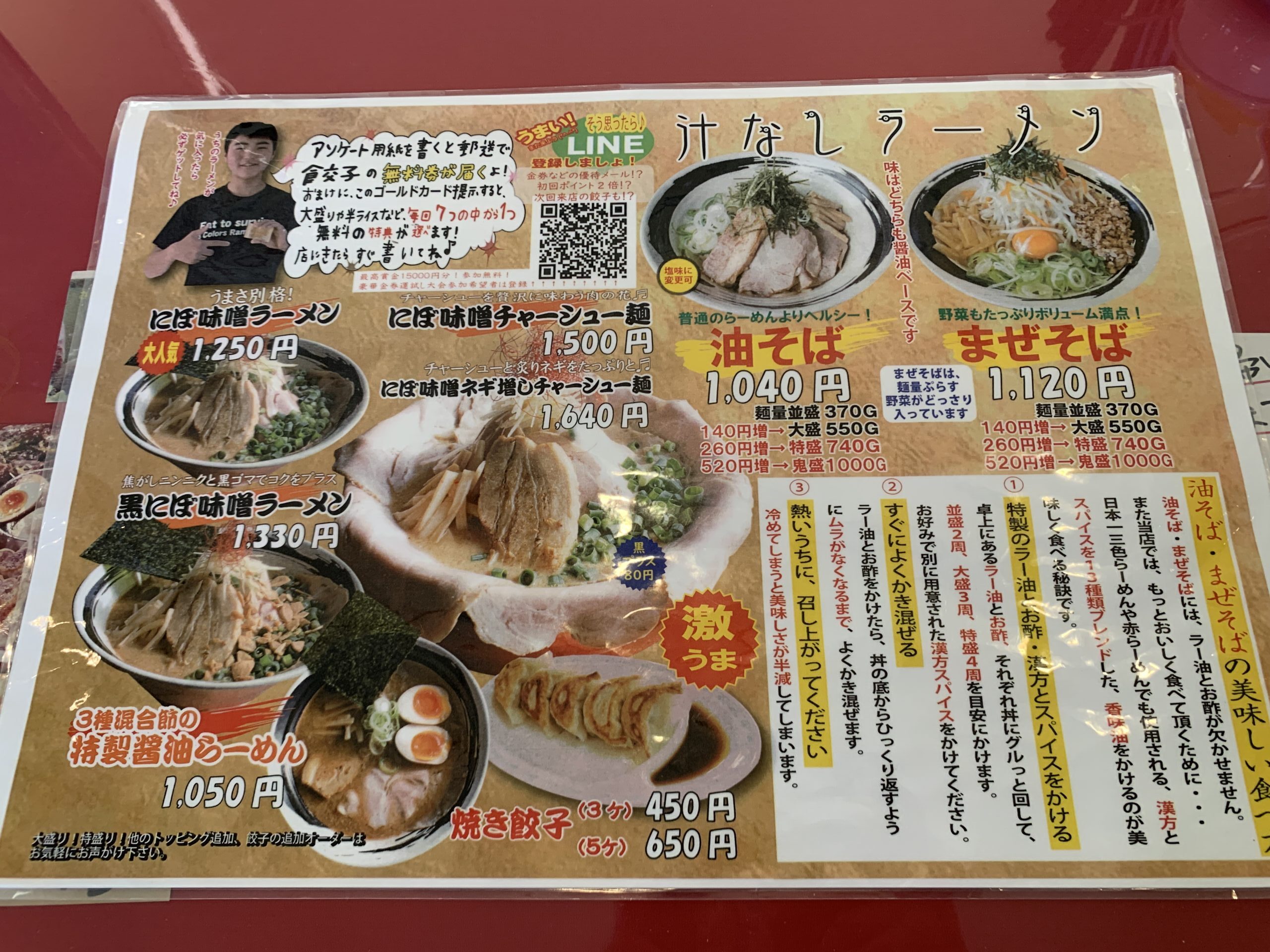 濃厚トロ味噌拉麺 ラーメンだいず村田町本店 メニュー