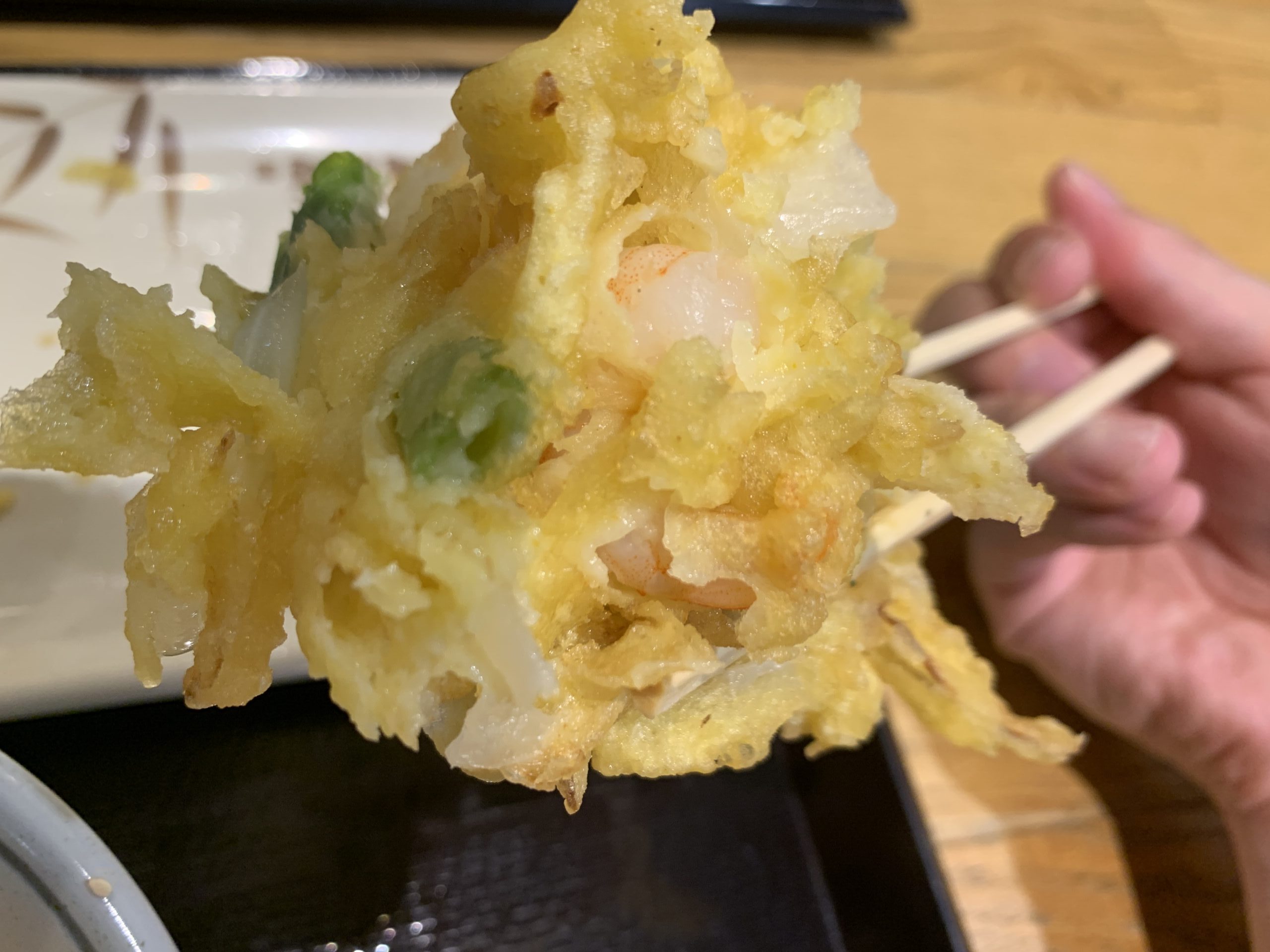 丸亀製麺 海老とほたてのかき揚げ